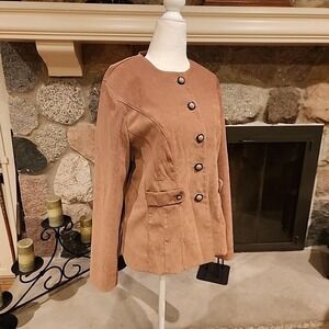 D.J. Summers Womens Faux Suede Blazer Vintage‎ Jacket Size 10